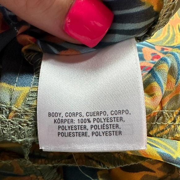 HD in PARIS x ANTHROPOLOGIE: Tropical Print Sleeveless Blouse -Size Medium - Picture 8 of 11